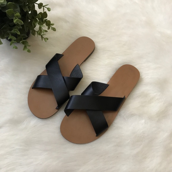 J Crew Factory Size 8 Seaside Sandal Leather Slip On Shoes Brown J Crew Factory Size 8 Seaside Sandal Leather Slip On Shoes Brown